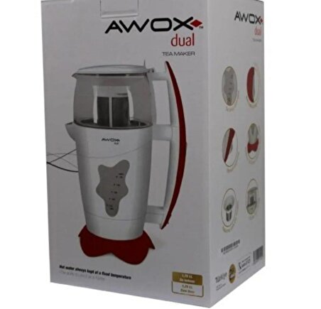 AWOX (6 ADET ) Dual Elektrikli Çay Makinesi Çaycı Büyük Cam Demlikli (1 KOLİ)