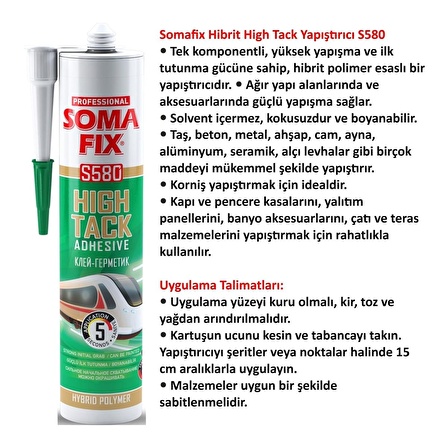 Hightack Hibrit Yapıştırıcı Korniş-Çıta-Ayna-Metal Yapıştırıcı 290 ML