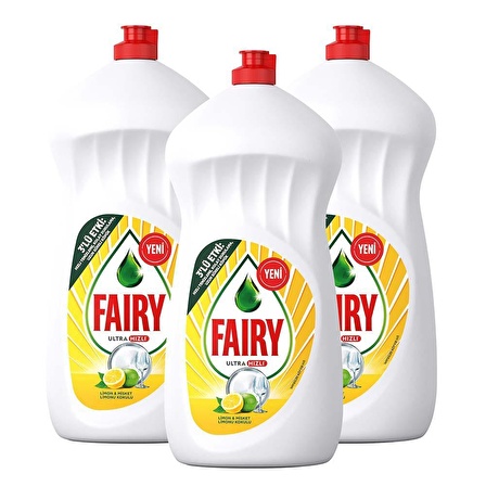 Fairy Limonlu Sıvı Elde Yıkama Deterjanı 3 x 1500 ml 