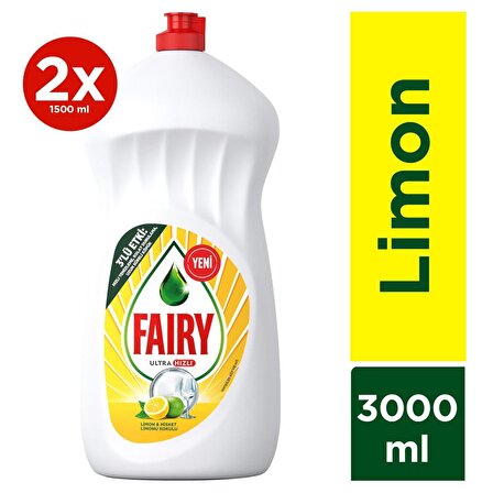 Fairy 2x1500 ml Limon Kokulu Elde Yıkama Deterjanı
