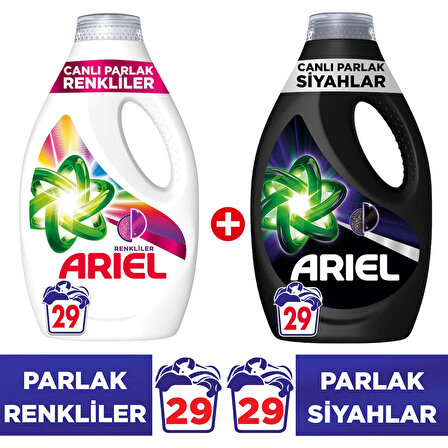 Ariel Canlı Parlak Renkliler ve Siyahlar Sıvı Çamaşır Deterjanı 58 Yıkama (29+29)