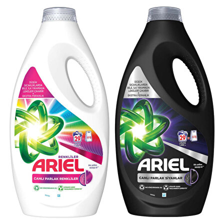 Ariel Canlı Parlak Renkliler ve Siyahlar Sıvı Çamaşır Deterjanı 58 Yıkama (29+29)