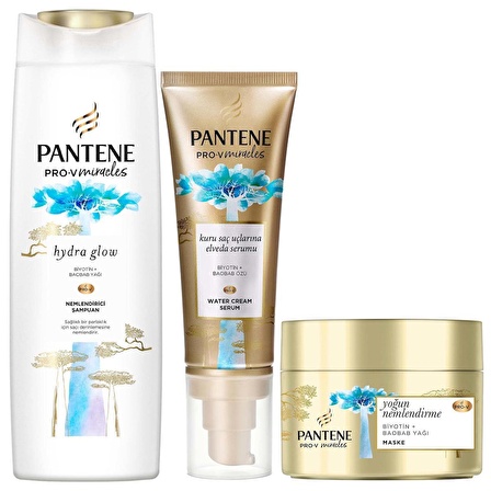 Pantene Hydra Glow Nemlendirici Şampuan 350 ML + Nemlendirme Maskesi 160 ML + Saç Serumu 70 ML