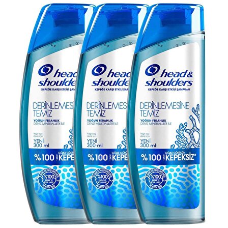 Head & Shoulders Derinlemesine Temiz Şampuan Saç Derisi Detoksu 300 ml x 3