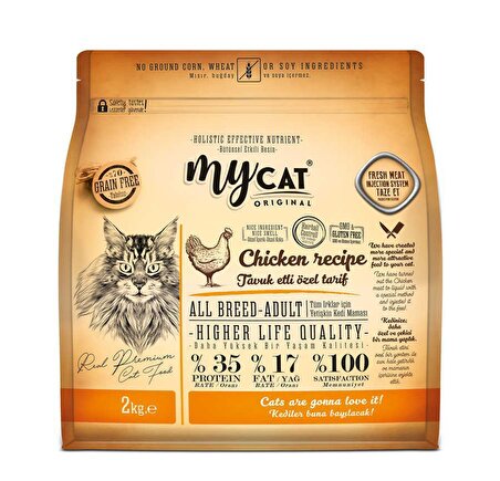 Mycat Original Tahılsız Tavuklu Kedi Maması 2 Kg