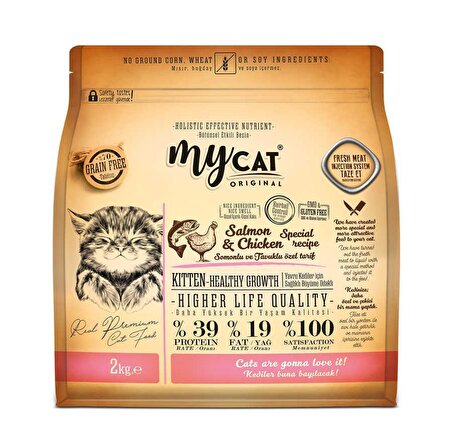 Mycat Original Tahılsız Somonlu Tavuklu Yavru Kedi Maması 2 Kg