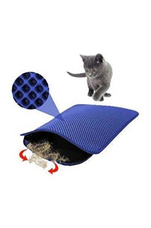 Perfect Elekli Kedi Kumu Paspası Mavi 60X40 cm