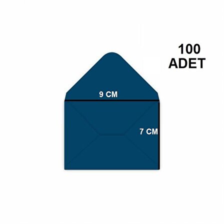 100 Adet Mavi Renkli Küçük Zarf 7x9