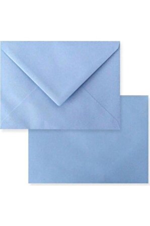 50 Adet Açık Mavi Renkli Küçük Zarf 7x9
