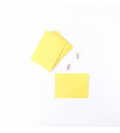 50 Adet Sarı Renkli Küçük Zarf 7x9