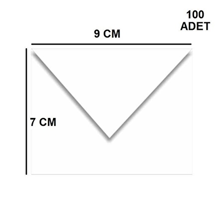 100 Adet Beyaz Renkli Küçük Zarf 7x9