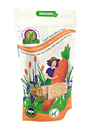 Organik Fırınlanmış Sebzeli Havuç-Soğan-Zeytinyağlı Cips (115 gr) - Gekoo