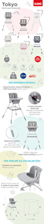 Kanz Tokyo Çok Amaçlı Mama Sandalyesi Kahverengi 