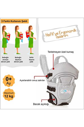 Aybaby Easy Fit 0-12kg Kanguru - Gri