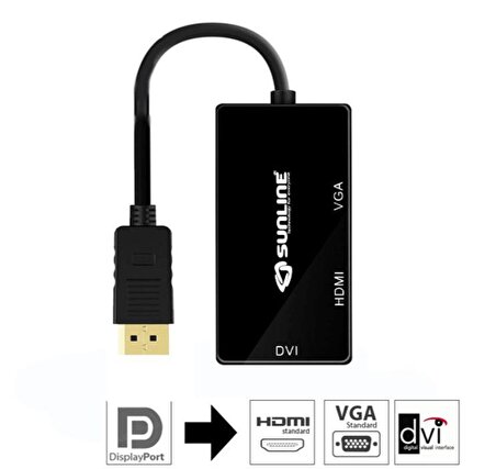 Sunline 170629 Displayport-HDMI/VGA/DVI Dönüştürücü