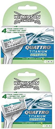 Wilkinson Sword Quattro Titanium Sensıtıve 4 Yedek Kartuş 2 Paket