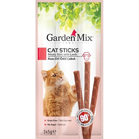 Gardenmix Kuzu Etli Çubuk Yetişkin Kedi Ödülü 3x5 g 