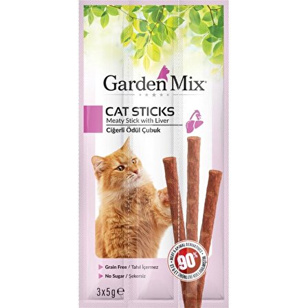 Gardenmix Ciğerli Çubuk Yetişkin Kedi Ödülü 3x5 g 