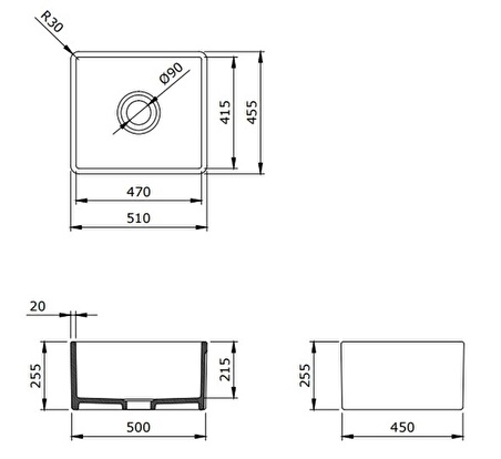 Bocchi Lavello 50 cm Mutfak Eviyesi Mat Kaşmir