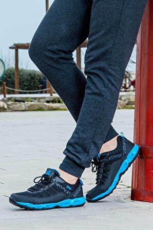 Jump Siyah Mavi Erkek Günlük Yürüyüş Spor Ayakkabı  21088