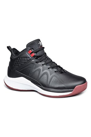 Jump 28652 Erkek Basketbol Ayakkabısı Siyah - Kırmızı