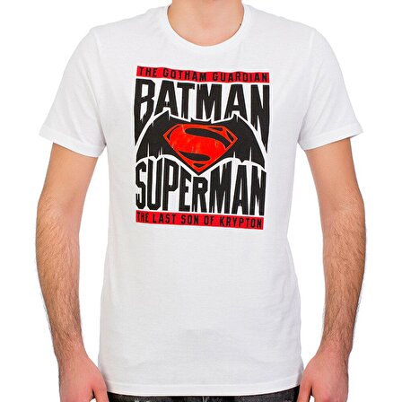 Batman v Superman Beyaz Erkek T-Shirt Beyaz-L