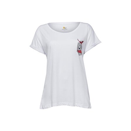 BiggDesign Cats Cepte Kedi T-Shirt Beyaz-L