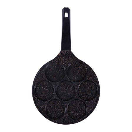 Serenk Fun Cooking Gülen Yüz Alüminyum Döküm Granit Kaplama Pankek Tava 26 cm