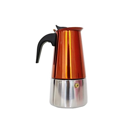 Any Morning FE001-6 Espresso Kahve Makinesi Paslanmaz Çelik İndüksiyonlu Moka Pot 300 Ml Bakır