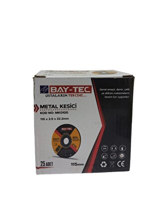Baytec Metal Kesici Mk 0100 115X2.5X22mm 25 Adet