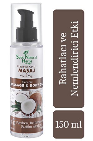 Seed Natural Herbs  Hindistan Cevizi Masaj Vücut Yağı 150 ML