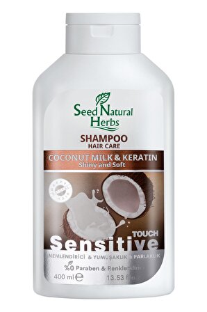 Seed Natural Herbs  Hindistan Cevizi & Keratin Şampuan Boyalı - Röfleli - Yıpranmış Saçlara İçin 400 ML