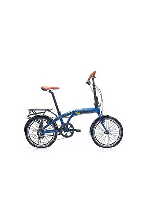 Carraro Flexi Comfort 20 jant Katlanabilir Bisiklet Mat Navy Mavi Parlak Siyah Bakır Mavi