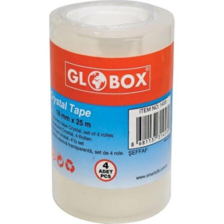 Globox Şeffaf Bant 4Lü - 18 mm x 25 m