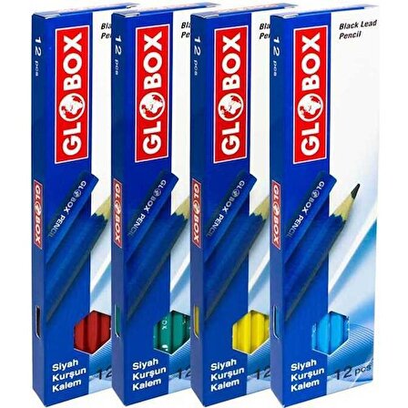 Globox Altigen Kurşun Kalem Renkli 12 Li Kutu