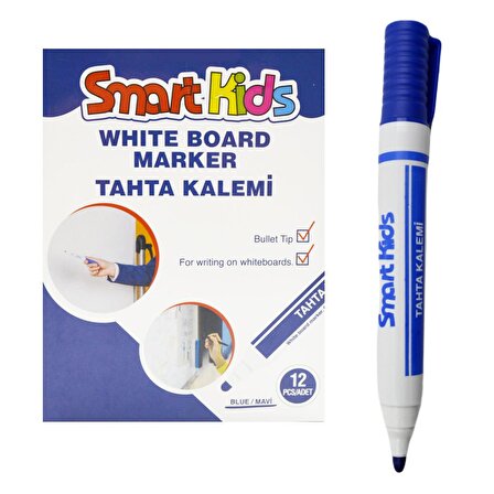 Smart Kids Beyaz Tahta Kalemi Mavi 12 Adet