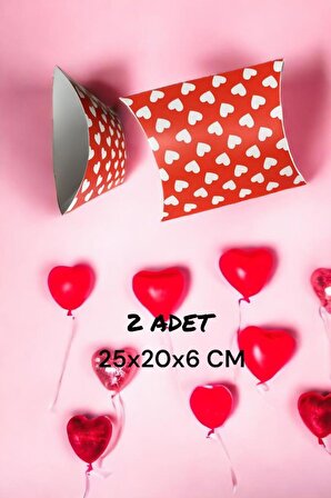 2 Adet Yastık Modeli Özel Tasarım Yılbaşı Sevgililer Günü Beyaz Kalp Temalı Hediye Paketi