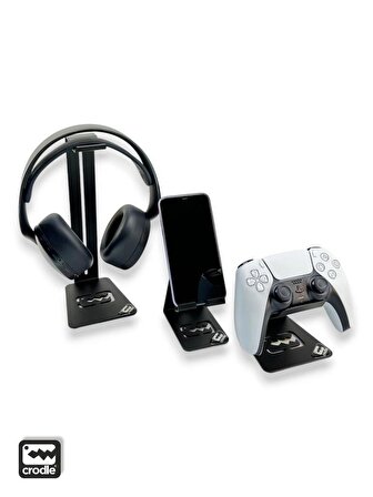3'lü Fırsat Seyahat Seti Kulaklık Gamepad Telefon ve Tablet Tutucu Metal Standı