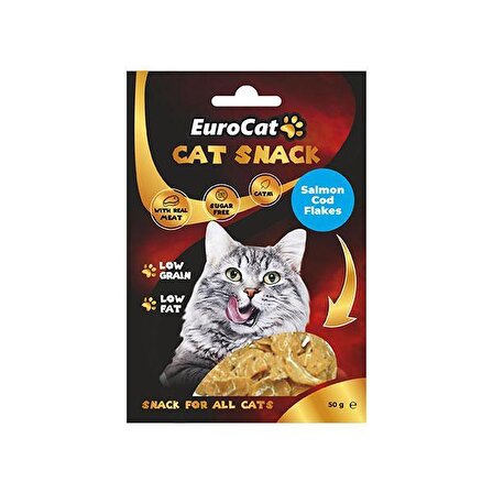 EuroCat Cat Snack Tahıl - Balık Eti Granül Yetişkin Kedi Ödülü 50 g 