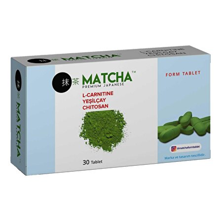 Matcha Premium Japanese L-Karnitin Yeşilçay Chitosan 30 Tablet