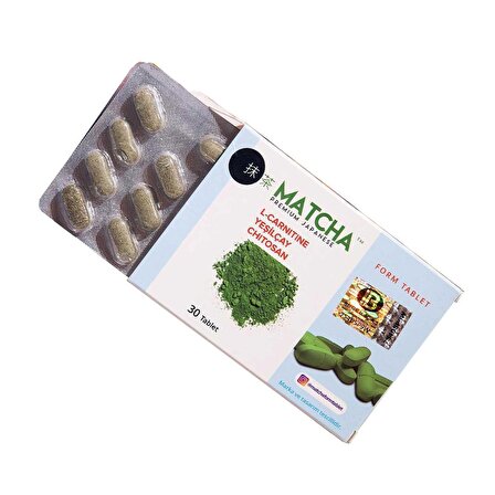 Matcha Premium Japanese L-Karnitin Yeşilçay Chitosan 30 Tablet x 2 Kutu