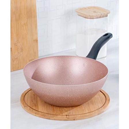 Acar Damla 24 cm Pembe Wok Tava XCM-21-0259/12