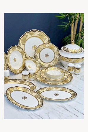 Queen Victoria 60 Parça Bone China Yemek Takımı