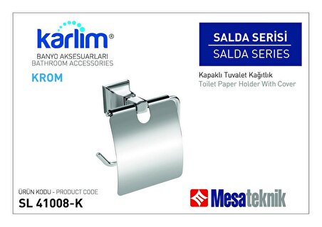 Karlim® Salda Serisi Kapaklı Tuvalet Kağıtlık - Krom Kaplama