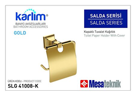 Karlim® Salda Serisi Kapaklı Tuvalet Kağıtlık - Gold Kaplama