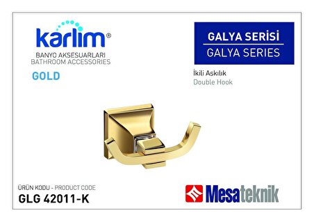 Karlim® Galya Serisi İkili Askılık - 8 * 8 Full Lama - Gold Kaplama