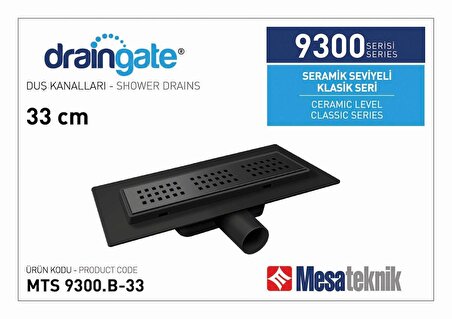 Mesateknik Draingate® Seramik Seviyeli Mat Siyah Kaplama Renk Mts 9300 33B