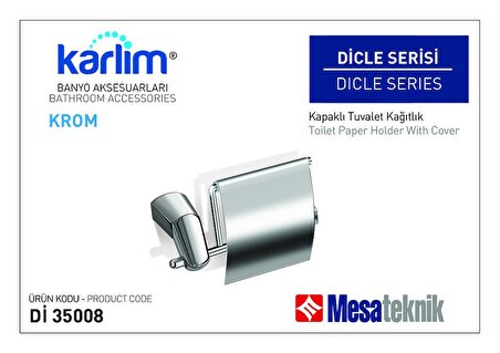 Karlim® Dicle Serisi Kapaklı Tuvalet Kağıtlık (Kutulu Sevkiyat) - Krom Kaplama