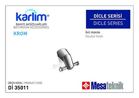 Karlim® Dicle Serisi İkili Askılık (Kutulu Sevkiyat) - Krom Kaplama