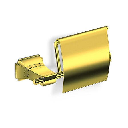 Karlim® Phaselis Serisi Kapaklı Tuvalet Kağıtlık (Kutulu Sevkiyat) - Gold Kaplama